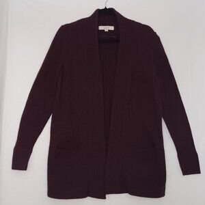 Women's Ann Taylor's Loft Wool Blend‎ Purple Open Front Cardigan Size Medium